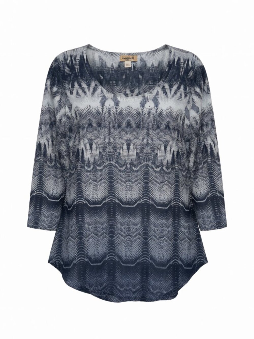 One World Top Large Blue Patterned Size L
